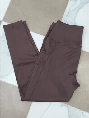 Layer8 Women's High-Waisted Brown Leggings Size Small, 85% Nylon 15% Spandex, QW